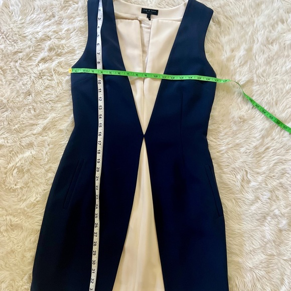 RAG & BONE Color Block Navy & Creme Dress Size 4 - Picture 8 of 10